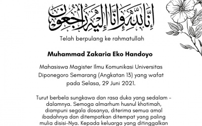 Selamat Jalan : M Zakariya Eko Handoyo (Mahasiswa Mikom 2013)